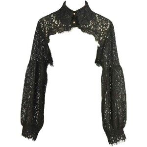 Women's Black 1 Detachable Dickey Blouse False Collar Half Shirt Crop Top Blouse